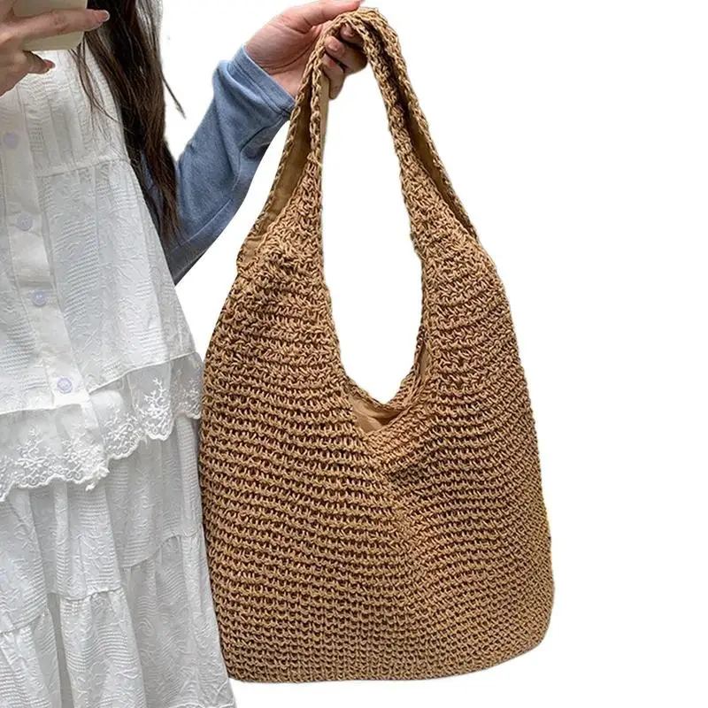 

Маленькая пляжная сумка из тканого холста, пляжная ручная сумка, легкая сумка для бассейна, тренажерный зал, дорожные игрушки, одежда, солнцезащитный крем, органайзер для хранения