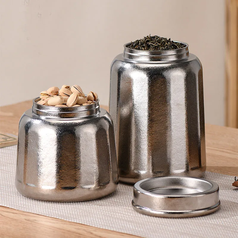 1.8L Large-capacity Pure Titanium Tea Box/Can With Magnetic Lid,Single-layer Snack Storage Box,Moisture-proof Sealed Container