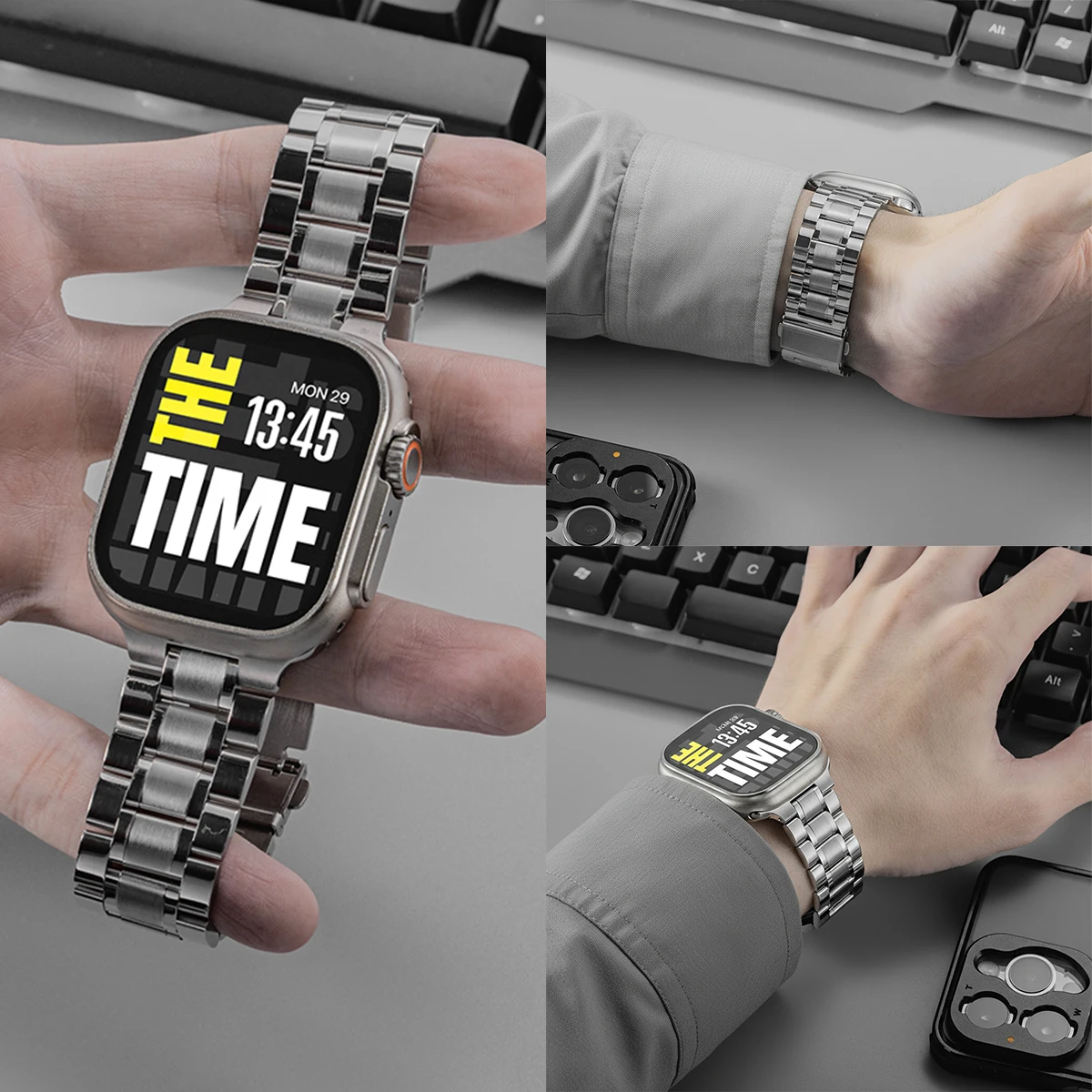 

Stainless Steel Band For Apple Watch Strap 49mm 42mm 44mm Metal Bracelet iWatch Ultra Series 11 10 8 7 6 SE 5 4 3 46mm 45mm 41mm