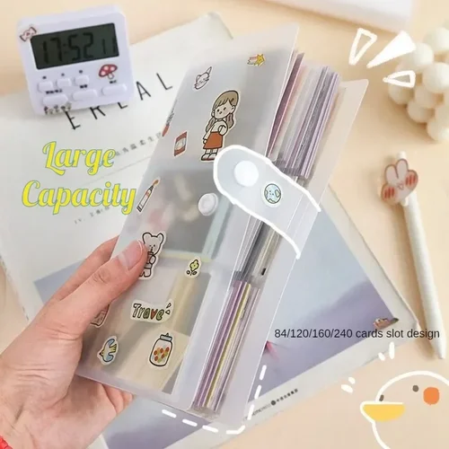 Imagen 2 del producto Soporte para tarjetas con 84/120/240 ranuras, carpeta para álbum de colección de gran capacidad, almacenamiento de tarjetas fotográficas, organizador portátil para libros de tarjetas y billetes