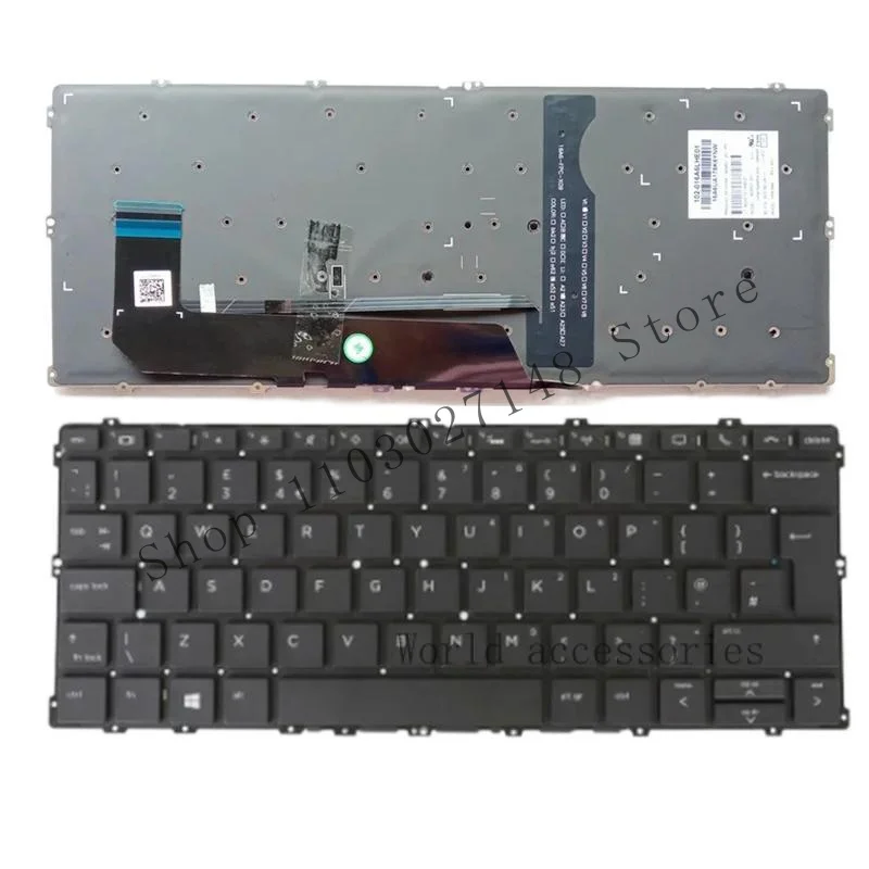 Wyoresty BR/UK new laptop keyboard for HP EliteBook x360 1030 G2 G3 G4 HSN-104C q10c Q20 back. Lit