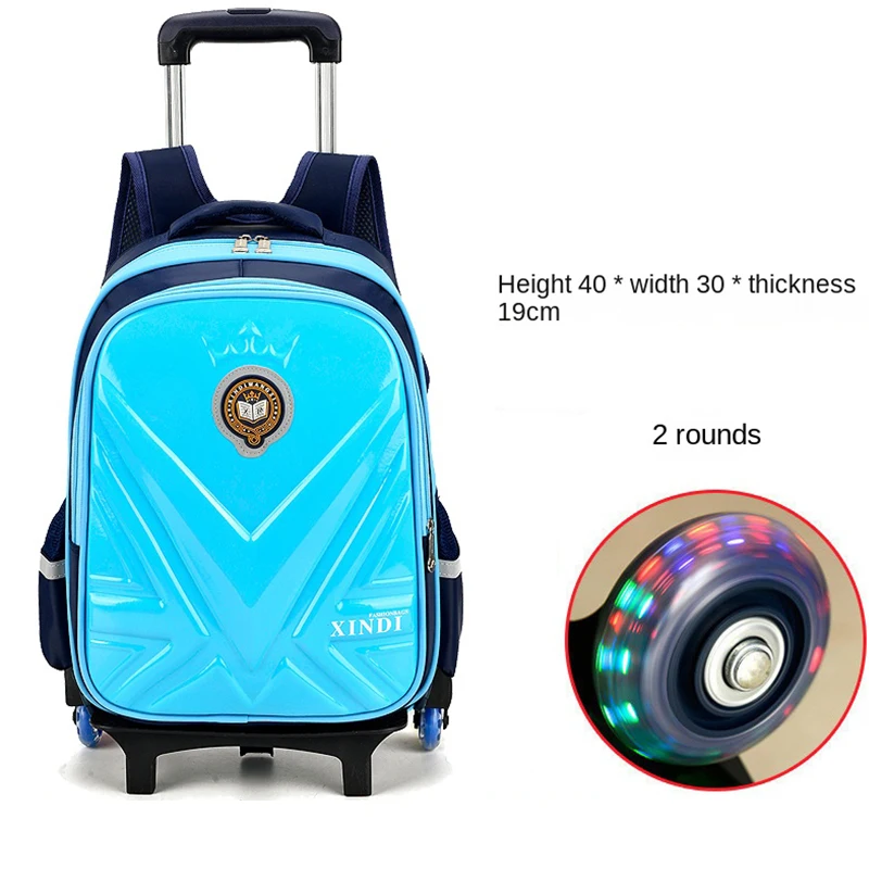 

Students Children Trolley Bag 1-3-6 Grade Boys and Girls Wheeled School Bags 6-12 Years Old Detachable Rolling Luggage Backpack