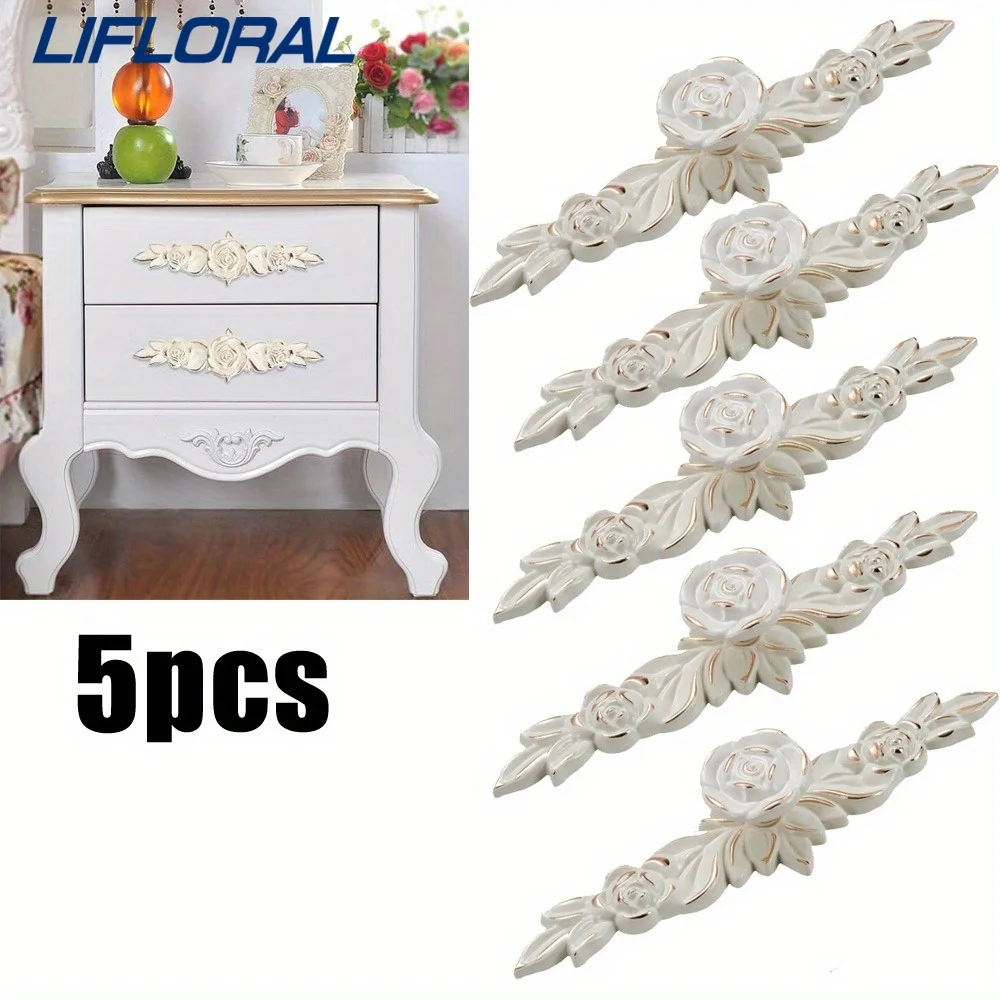 

5 шт. наборы, ручки для шкафа евро, цветочная ручка цвета слоновой кости, ручка для ящика шкафа, ручки для ящика цвета слоновой кости, ручки для шкафа для комода