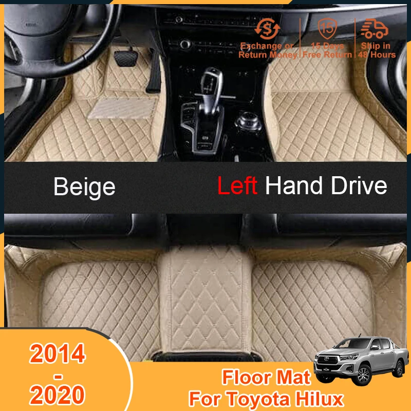 

2014-2020 Floor Mats Foot Pad for Toyota Hilux 2014 2015 2016 2017 2018 2019 2020 Accessories Carpets Cover Left Hand Drive