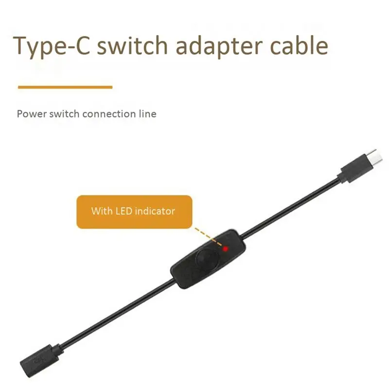 Efficient Power Switch USB Type C With Indicator Light Male To Female USB-C Extension Cable Switch For Raspberry Pi 4B 4 Pcs