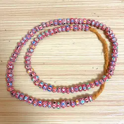 BD252 Nepal Handmade Acient Colorful Rainbow Glass Beads Strand 5mm*8mm Tibet Colorful Beaded Necklace