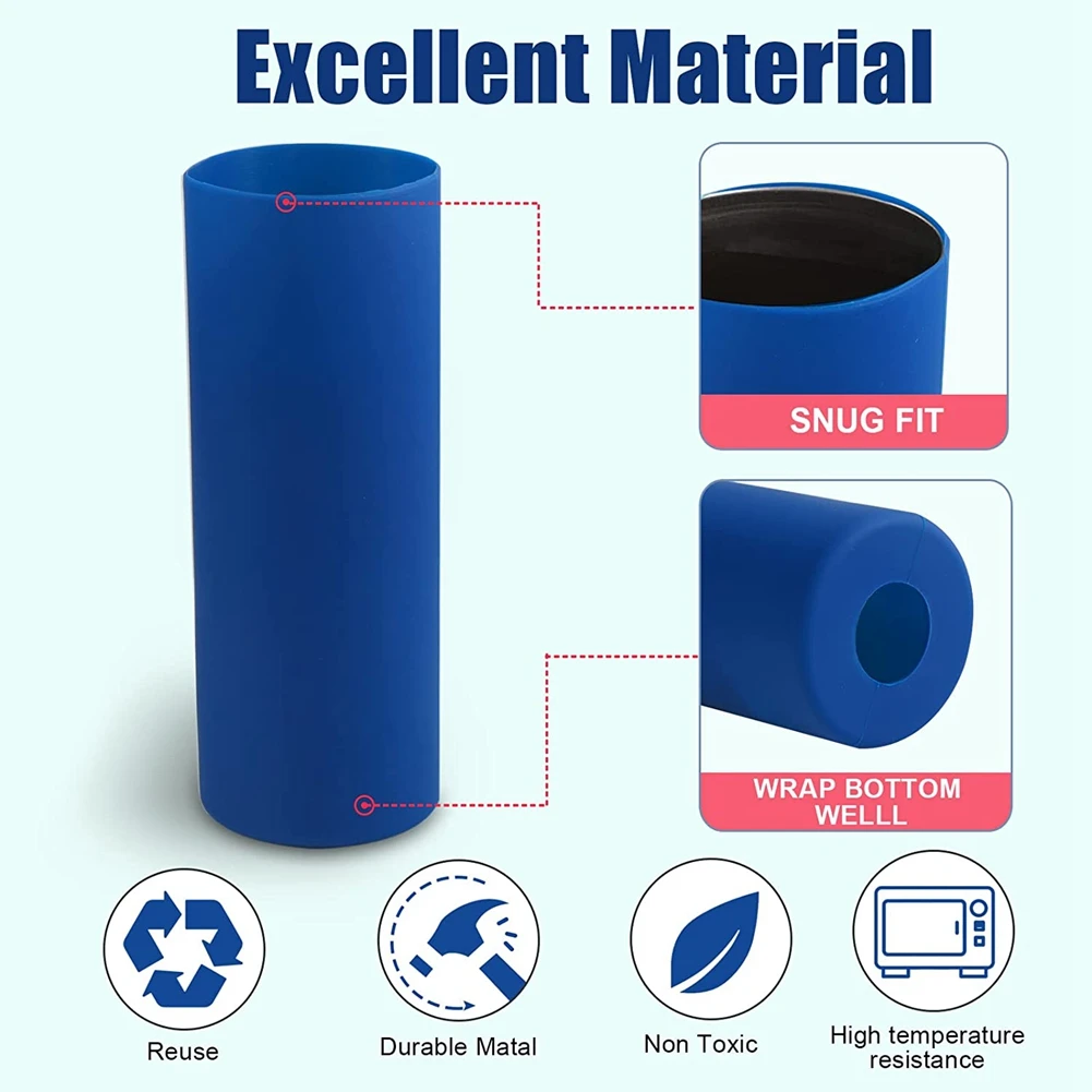 Sublimation Blanks Silicone Bands Sleeve Kit for Sublimation Tumblers 20 oz Skinny, Wraps Instead Shrink Paper in Oven