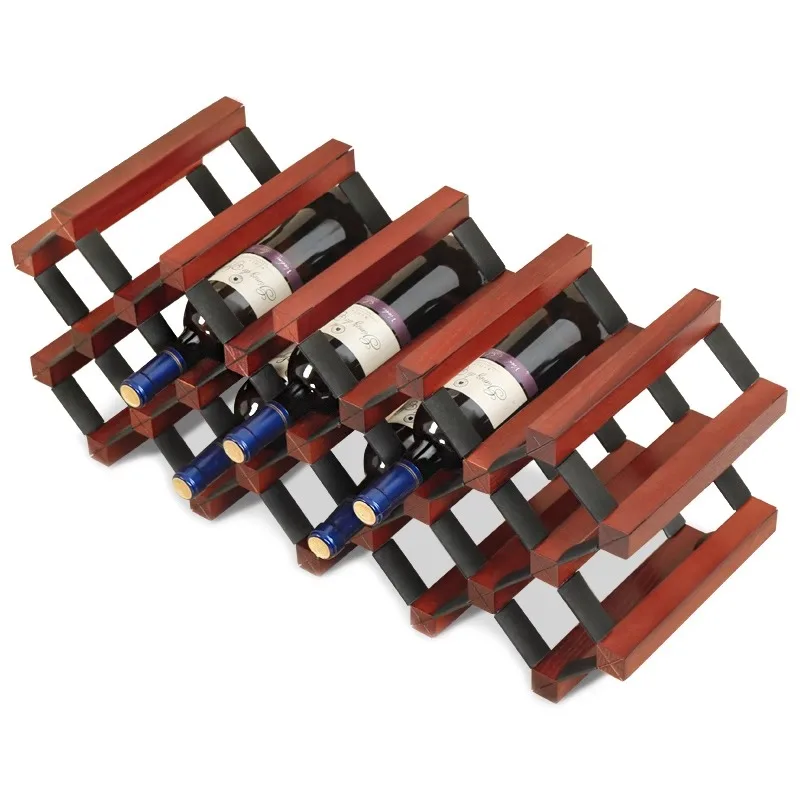 Grade de vinho simples estilo europeu armário de vinho de madeira maciça rack de vinho ornamento balcão de bar criativo rack de vinho de madeira rac