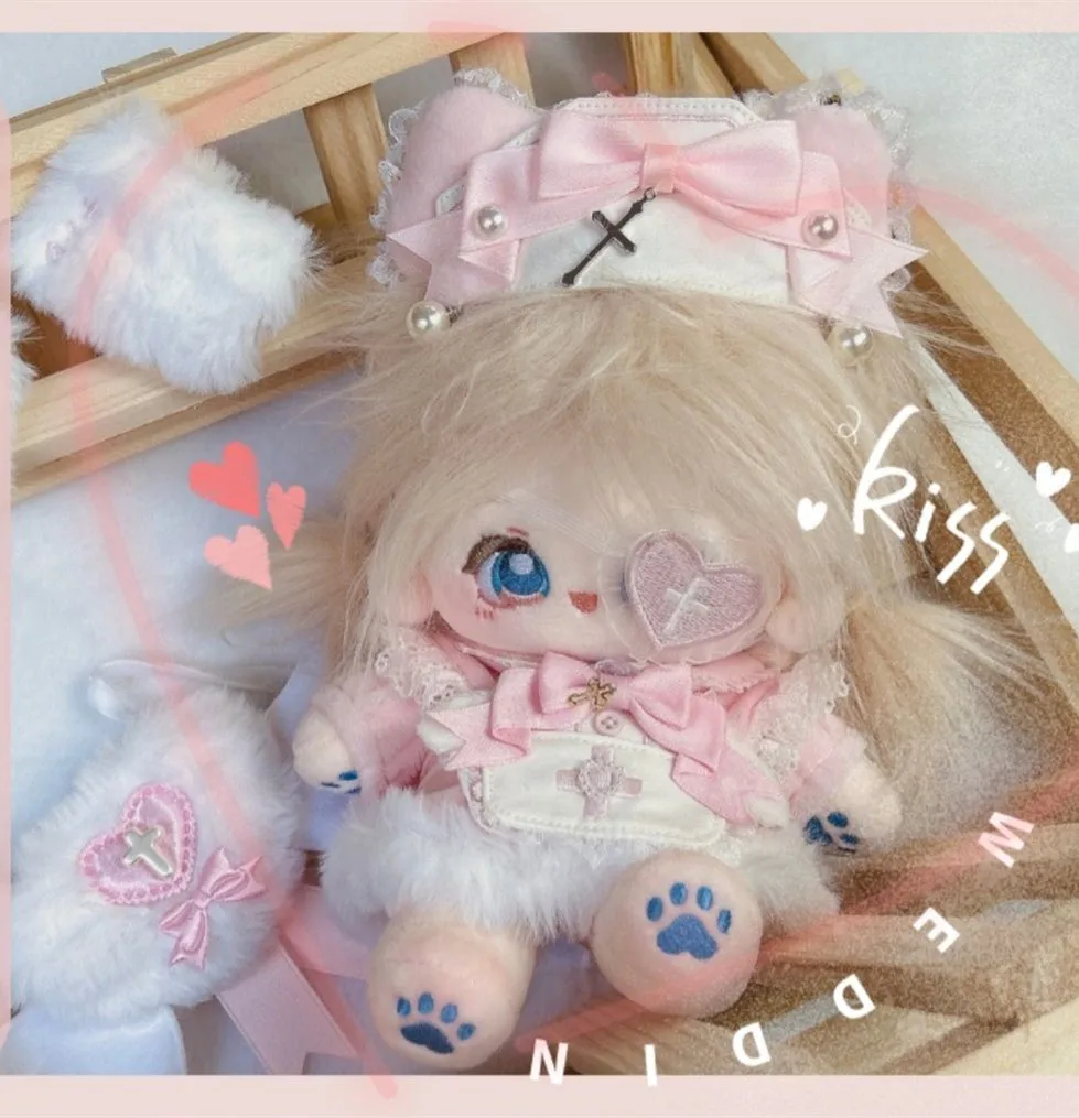 20cmドール服 子犬 看護師帽子 エプロン ラブアイマスク パールリボン 衣装 コスチューム スーツ アクセサリー アニメゲームおもちゃ 子供向けギフト