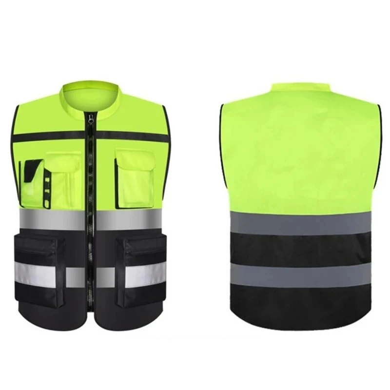 Reflective Vest Safety Running Gear with Pocket Neon Yellow High Visibility for Running Biking Walking Men & Women