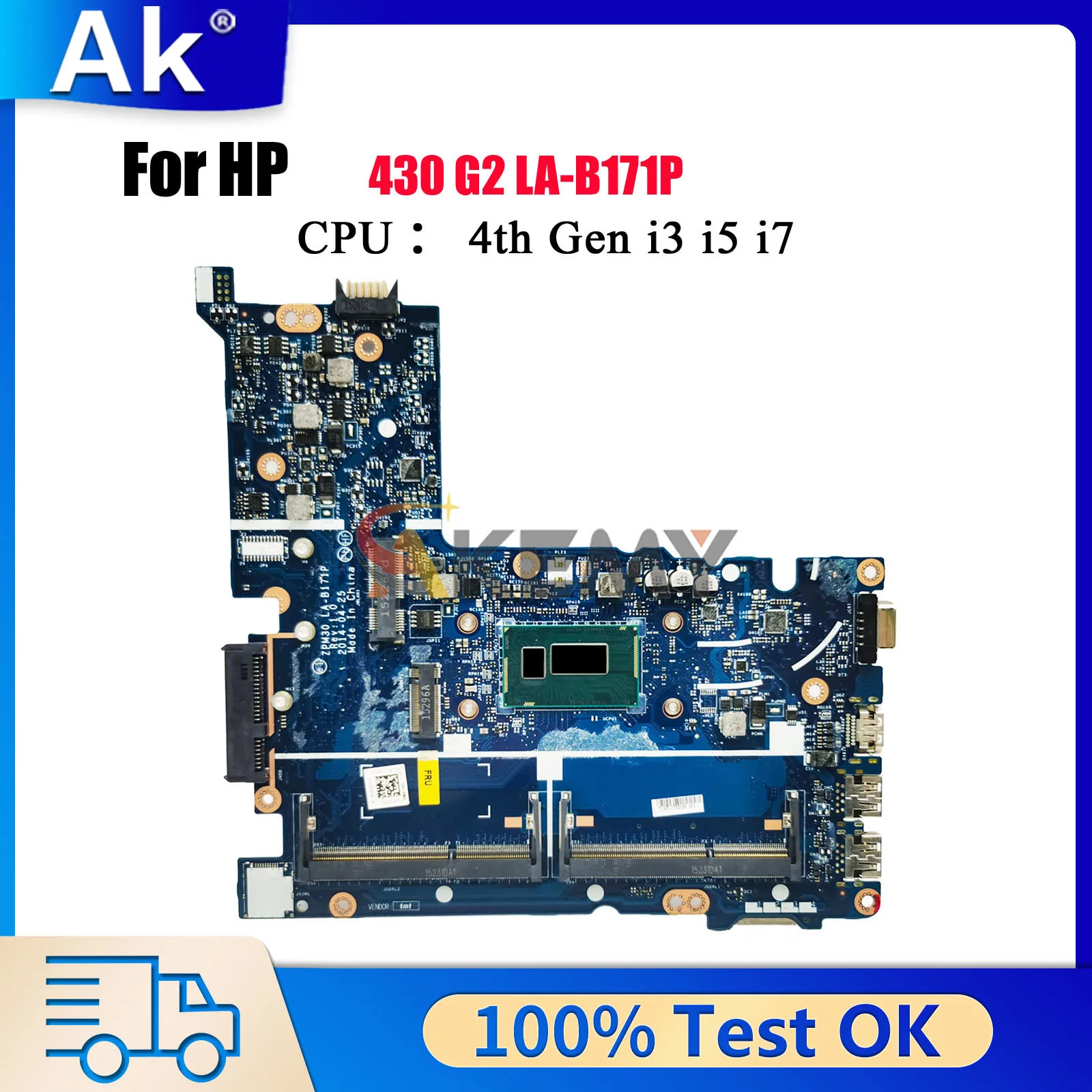 

LA-B171P для ноутбука HP ProBook 430 G2, материнская плата с процессором i3 i5 i7 4-го 5-го поколения 774515-001 798060-601, 100% полностью протестировано