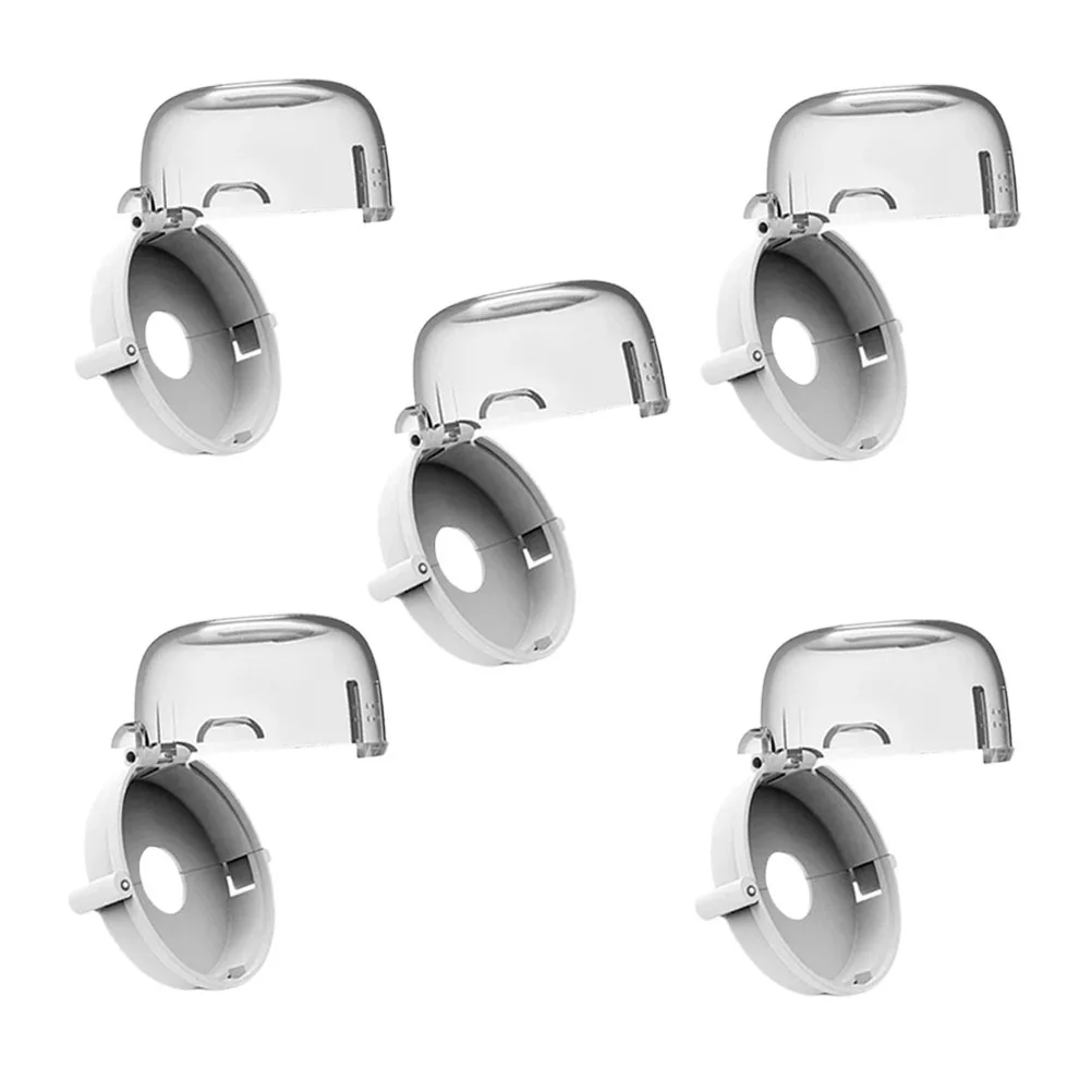 5Pcs Stove Control Covers Child Safety Locks Heat Resistant Non Adhesive Easy Clean Removable Kitchen Protection Caps