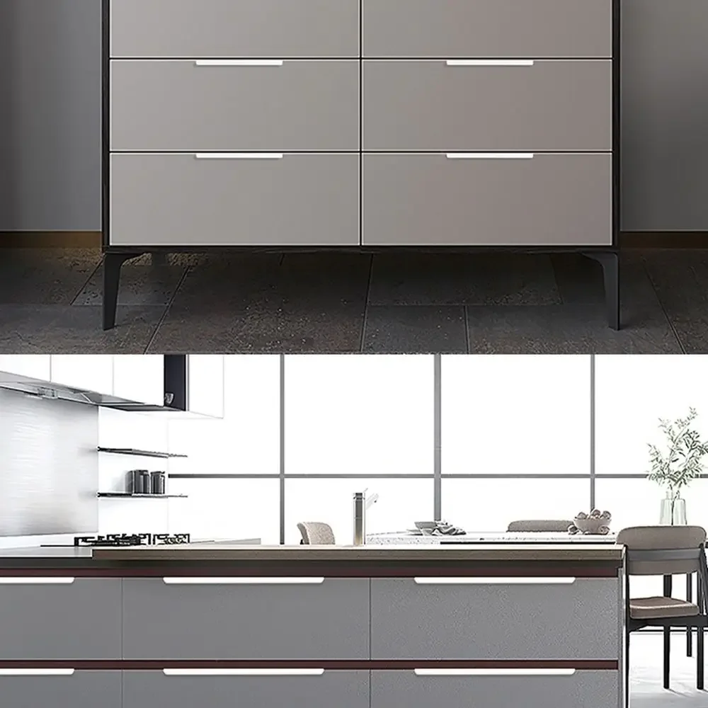 دائم المطبخ خزانة الأثاث الأجهزة مقابض أدراج خزانة تسحب مقابض مخفية سحب طويل #2