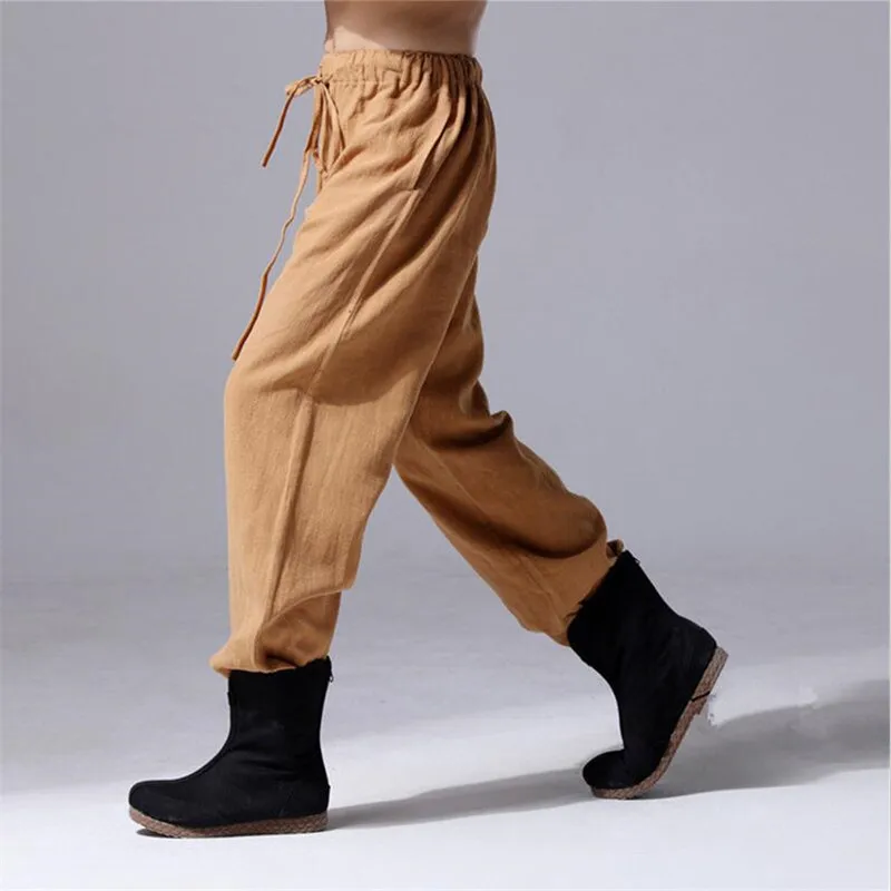 2025年ファッション メンズ リネンパンツ 快適な男性用トラウザーズ ジョガーパンツ カジュアルストレートパンツ 大きいサイズ M-6XL