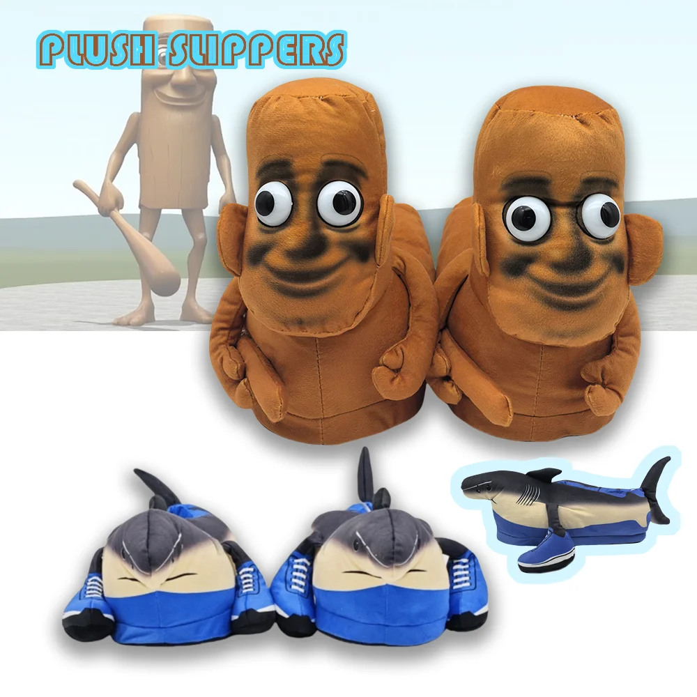 2026 New Fashion Italian Brainrot Tung Sahur Plush Slippers