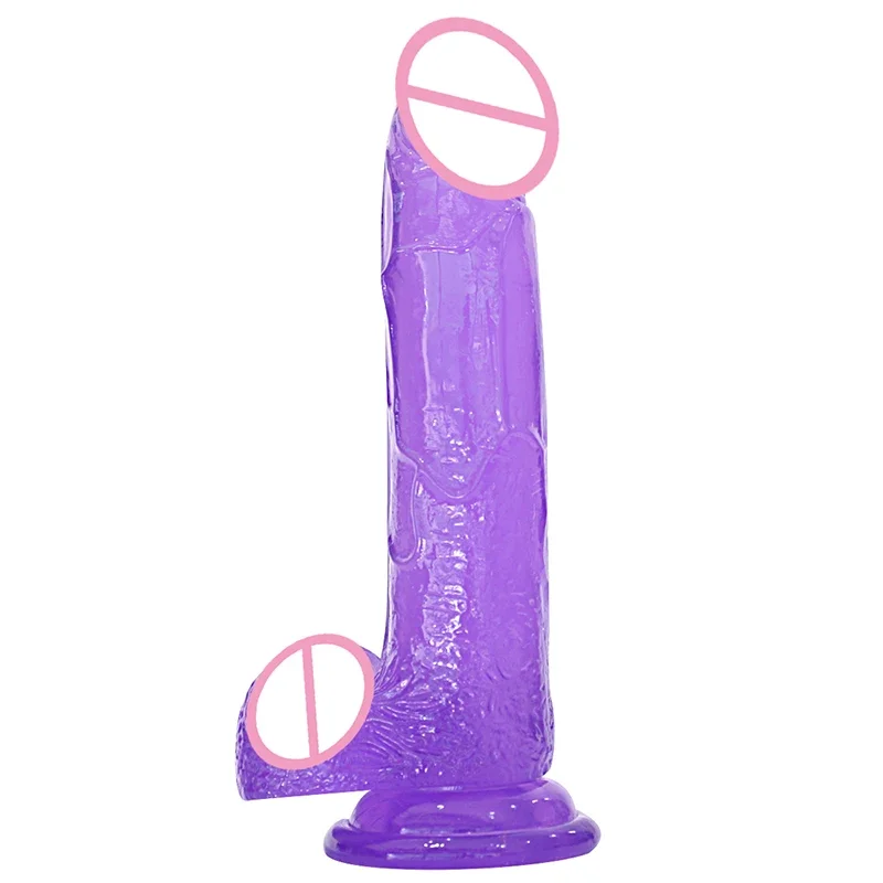 15.5/18.5/20/22 cm Crystal Realistic Dildos for Women Masturbation Vibrators Sucker Dildo Pussy Anal Lesbian Adult Sex Toys