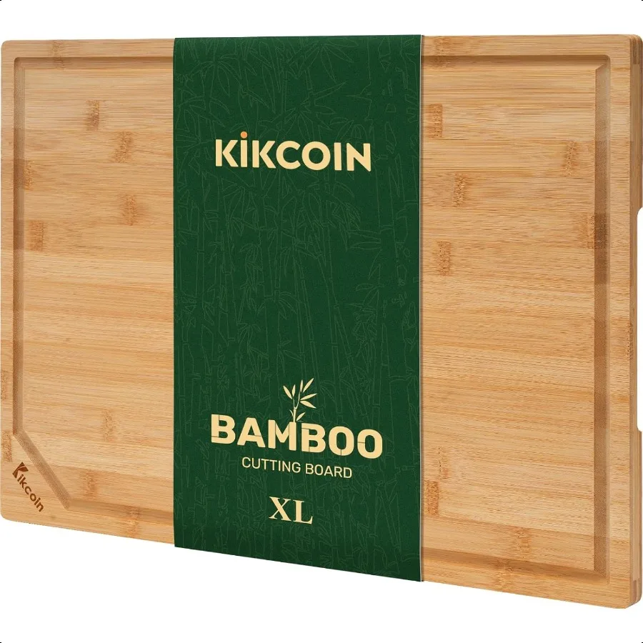 

Bamboo Cutting Boards for Kitchen Extra Large Wood Cutting Board with Deep Juice Groove and Handle Heavy Duty Chopping board 17