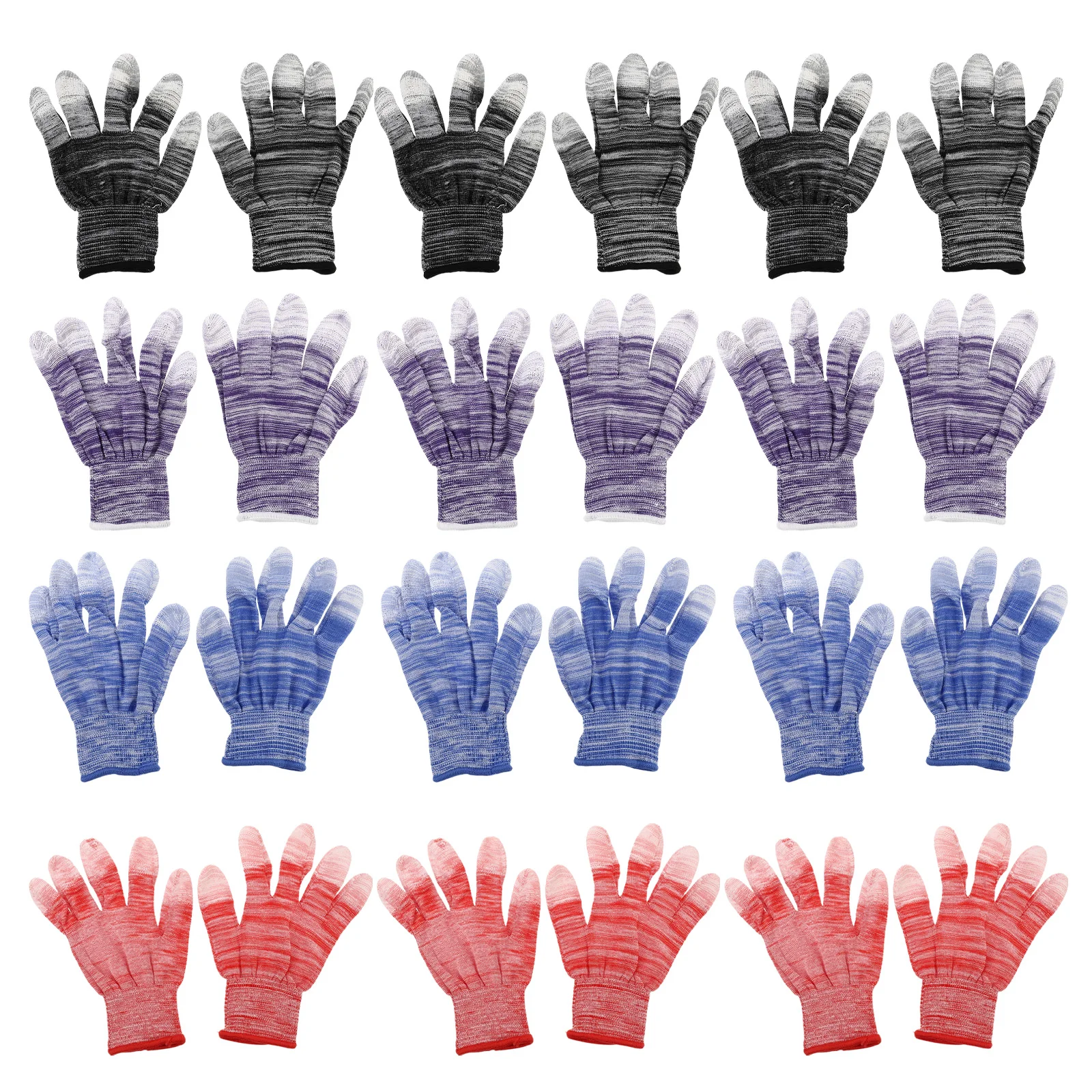 12 Pairs Painted Finger Sewing Gloves Mittens Protective Labor Protection Fittings Work Device Non-skid Nylon Supply