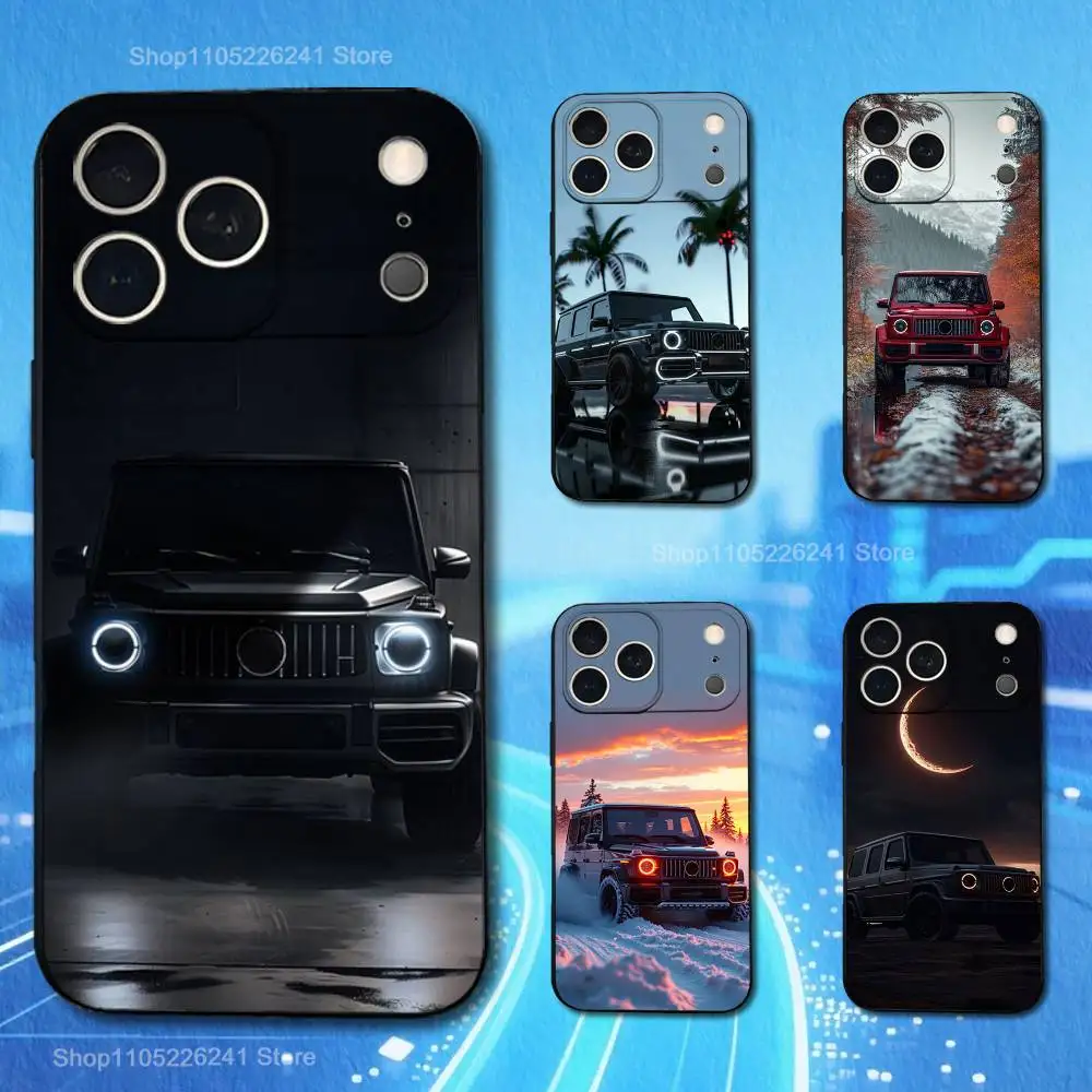 Cool Art M-MerCedE-S coche para iPhone 8,7,11,12,15,14,13,16,17,Plus,Pro Max,XS,X,XR,SE,Mini,funda negra de silicona suave