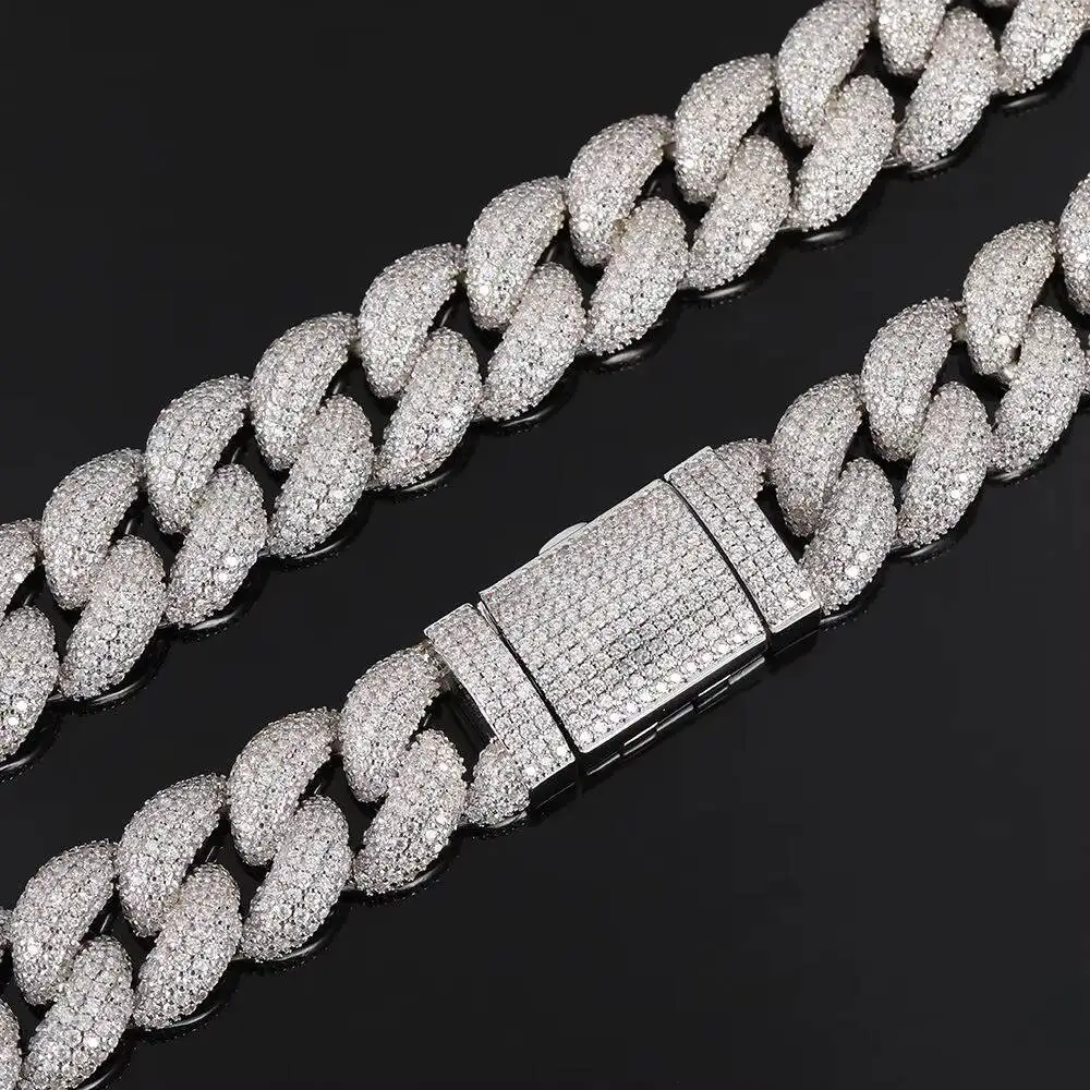 Luxury Luxury Luxury 925 Silver Cuban Link Necklace Custom Brilliant Cut Moissanite Hip Hop Jewelry Chain Men Women Wedding Enga