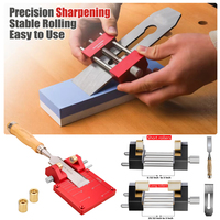 Professional Woodworking Sharpening Jig, Fixed Angle Honing Guide with Tungsten Rod for Chisels & Plane Irons Tool Kit