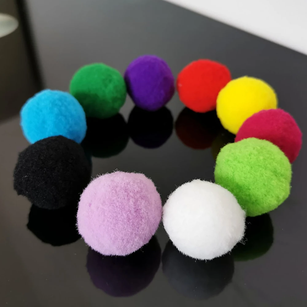 Bolas de felpa para gatos, juguetes coloridos para gatos, bolas hinchables interactivas y creativas para interiores, juguetes para masticar, suministros para gatos, 10/20 piezas