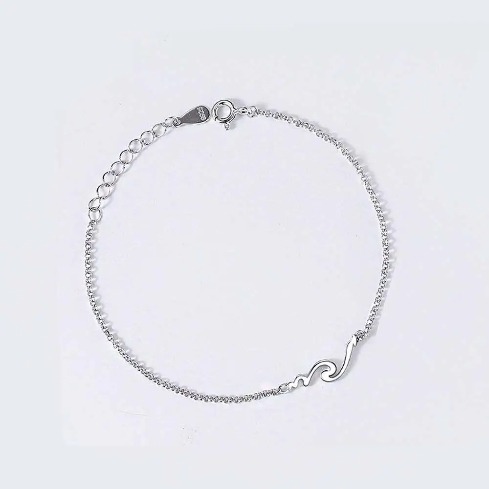 Personality Copper Wave mountain Sea Boyfriend Gift Girl Female Hand Chain Women Bracelets Couple Bracelets Men Bracelets