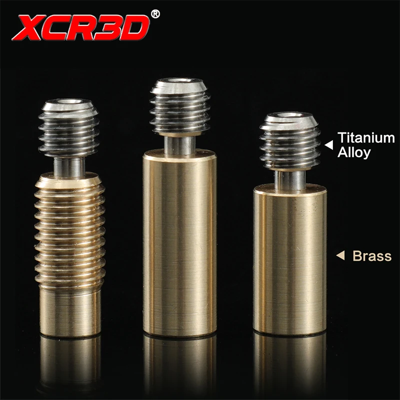 XCR 3D Printer Parts Bi-Metal Heatbreak Titanium Alloy Brass Heat Break All Metal M6 Thread Throat for E3D V6 Hotend Ender 3