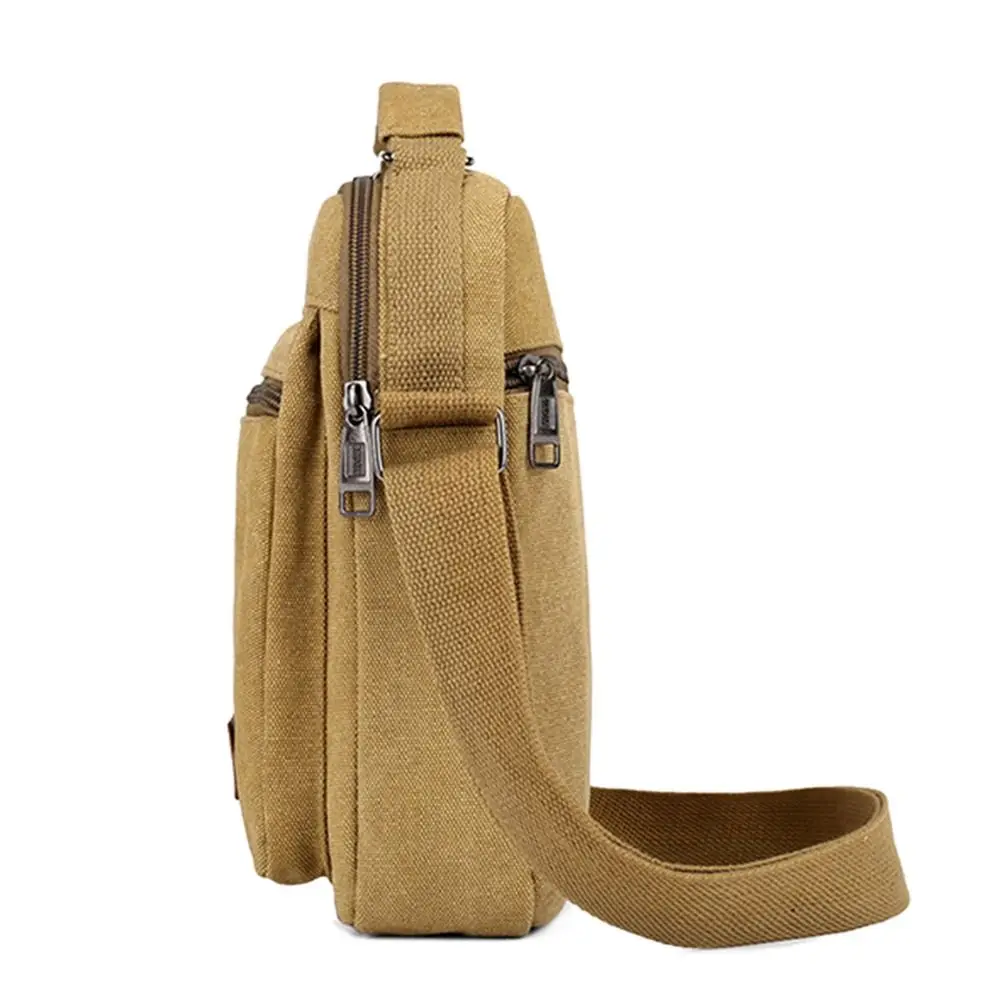Creative Canvas Men Shoulder Bags Tote Wear-resistant Travel Crossbody Bag Large Capacity Multi Pockets Tool Satchel Bag 2