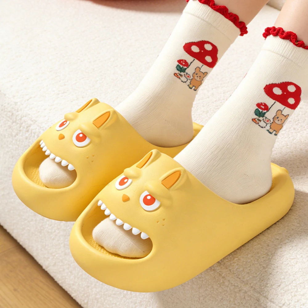 ZUOFU Women Cute Cartoon Monster Closed Toe EVA Slippers Spring Summer Non-Slip Soft Indoor Outdoor Bathroom Slides