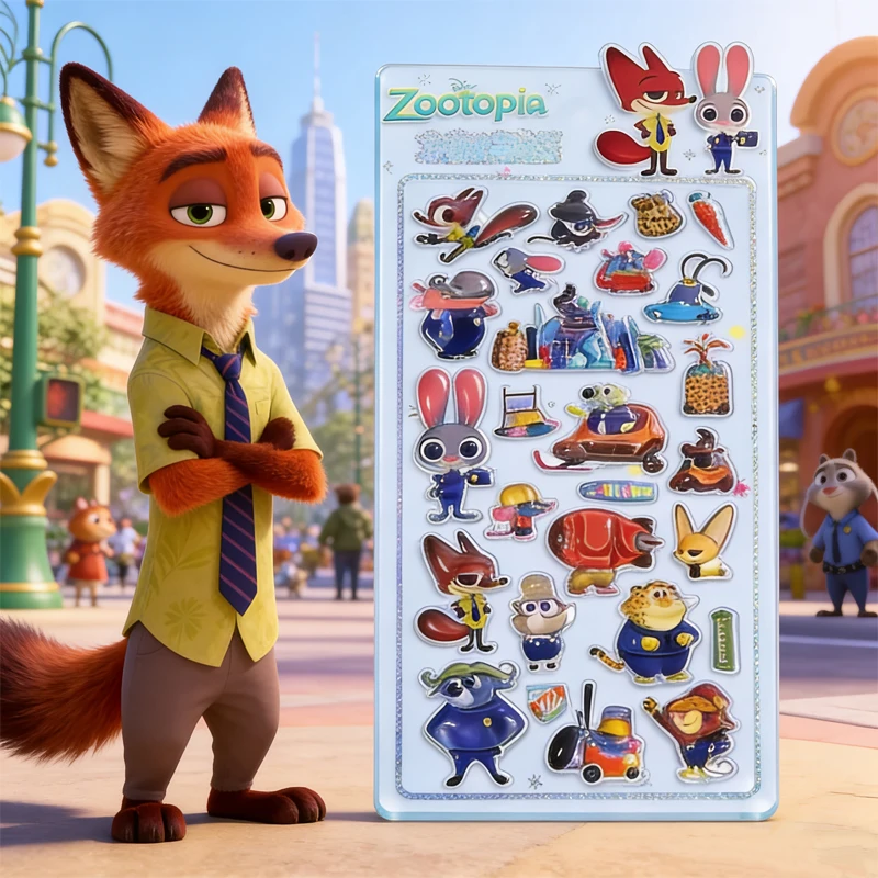 1/2 pièces Kawaii 3D cristal autocollants créatif périphérique Zootopia 2 étudiant récompense diamant autocollant coque de téléphone décoration autocollants @ @