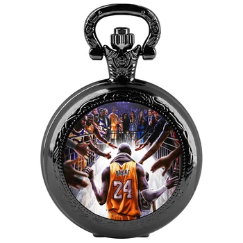 Reloj de bolsillo oficialmente autorizado de estrella del baloncesto: reloj de bolsillo de cuarzo con parche de cristal, exclusivo para fanáticos del baloncesto