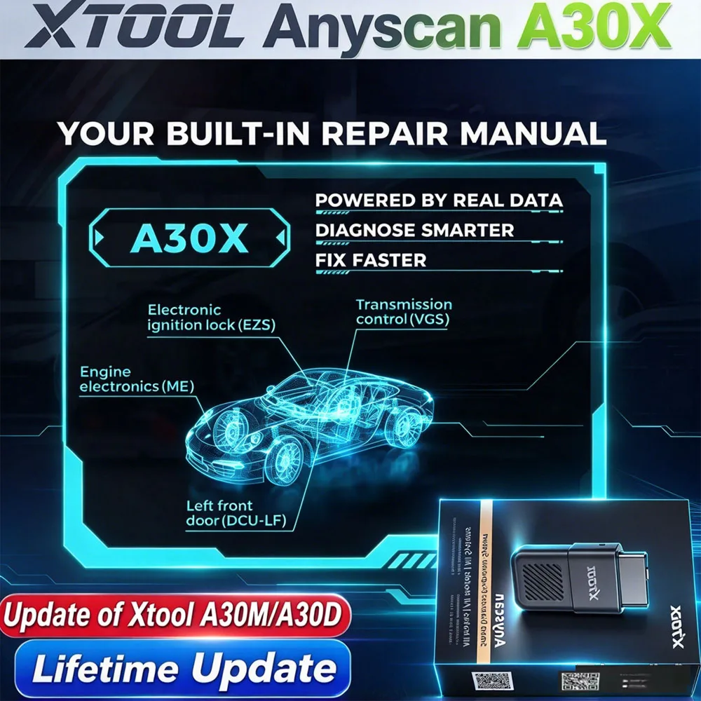 with Extension Cable XTOOL Anyscan A30X Support CANFD and Doip Protocol Car Free Update Lifetime