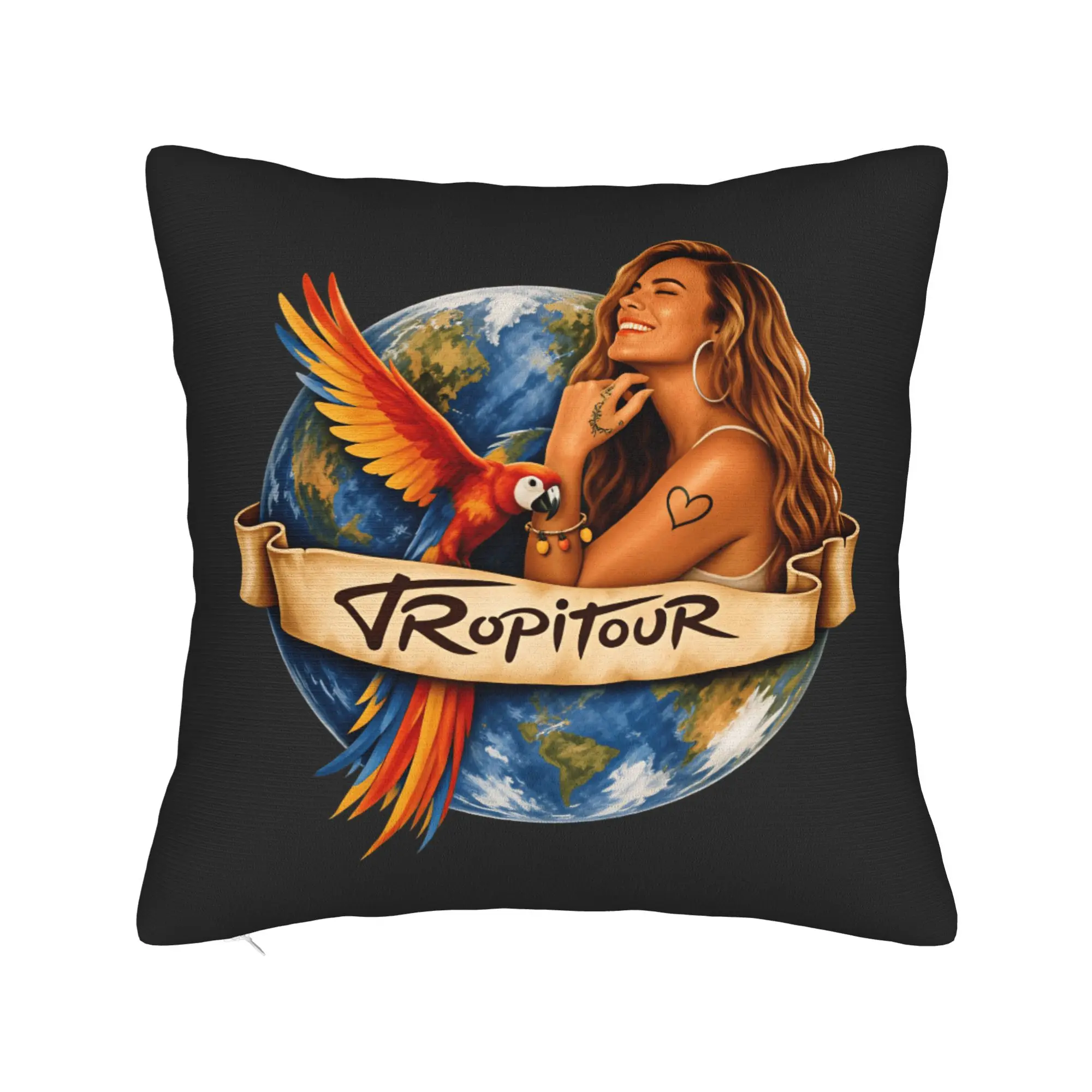 Karols G Tropicoqueta Tour 2026 Pillow Cover  Cute Funny Pillow Case For Living Room Chair Soft Cushion Cover Birthday Gift