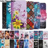 Painted Leather Case For Redmi Note 10 10S 11 11S Pro 5G 10C 8T Flip Wallet Card Slot Holder Phone Book Cover Flower Cat