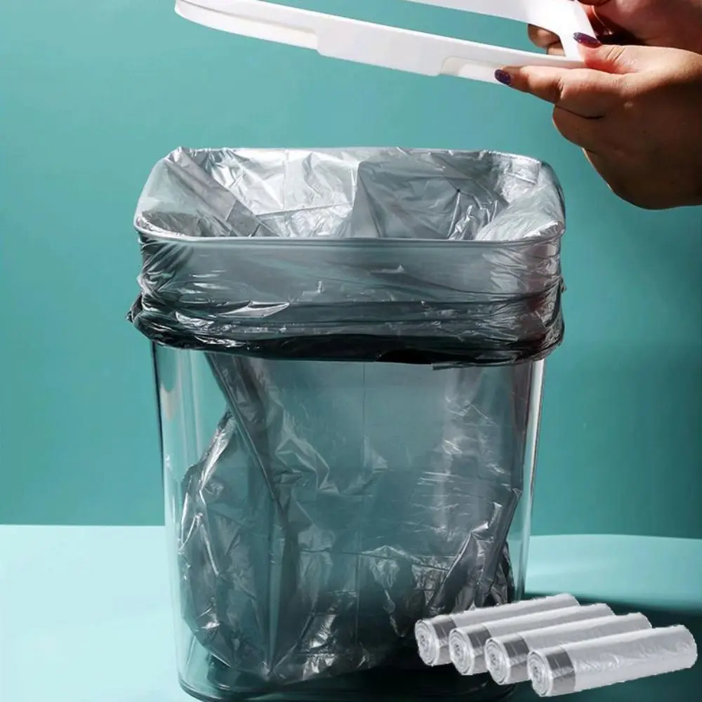 

4Rolls Portable Disposable Drawstring Trash Bags PE Material Leak-Proof Garbage Bags Odor-Control Kitchen Bags Bathroom