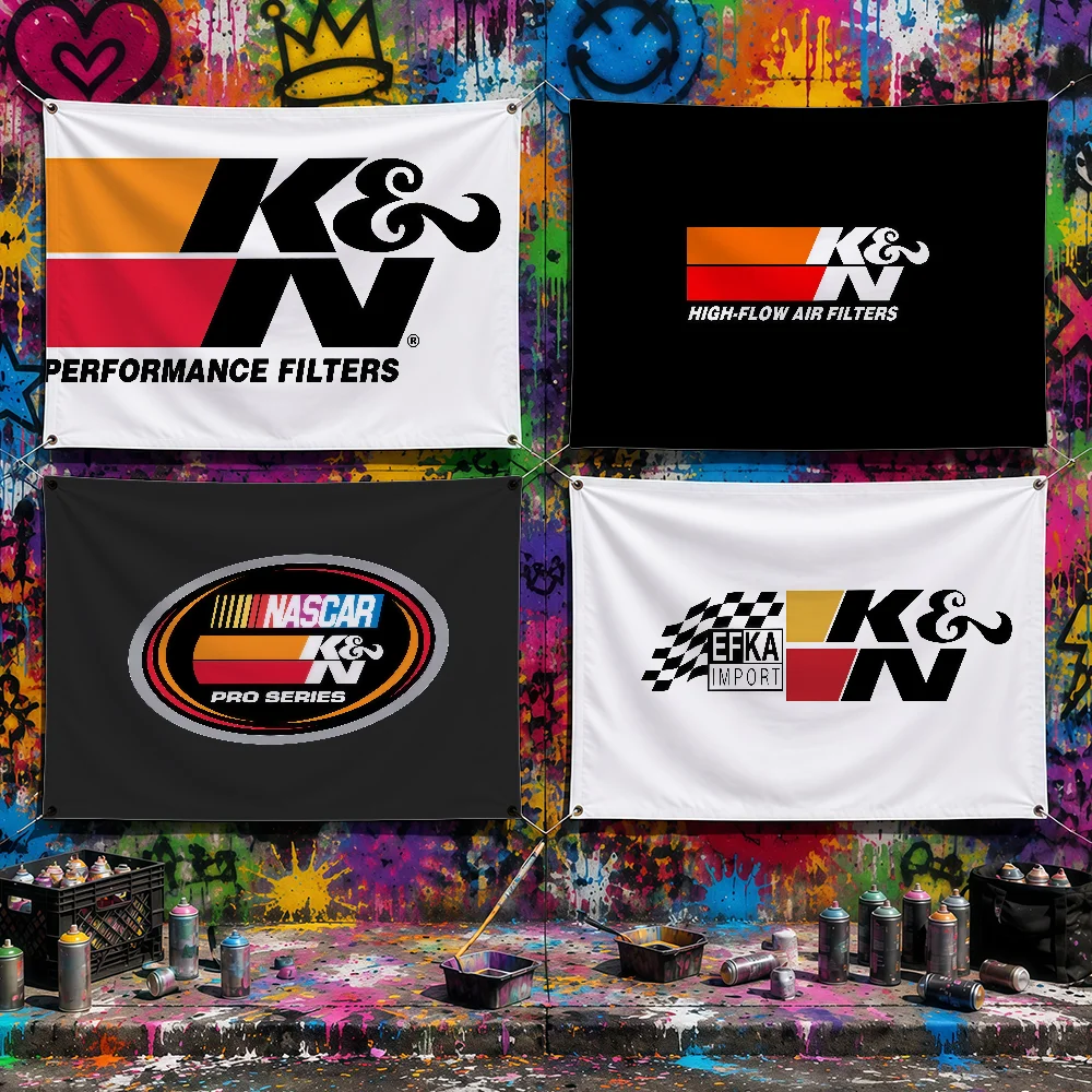 Brand K-K&N E-Engineering Flag Decorative Home Yard & Garden Decor Banner - Indoor Outdoor Wall Hanging Flag