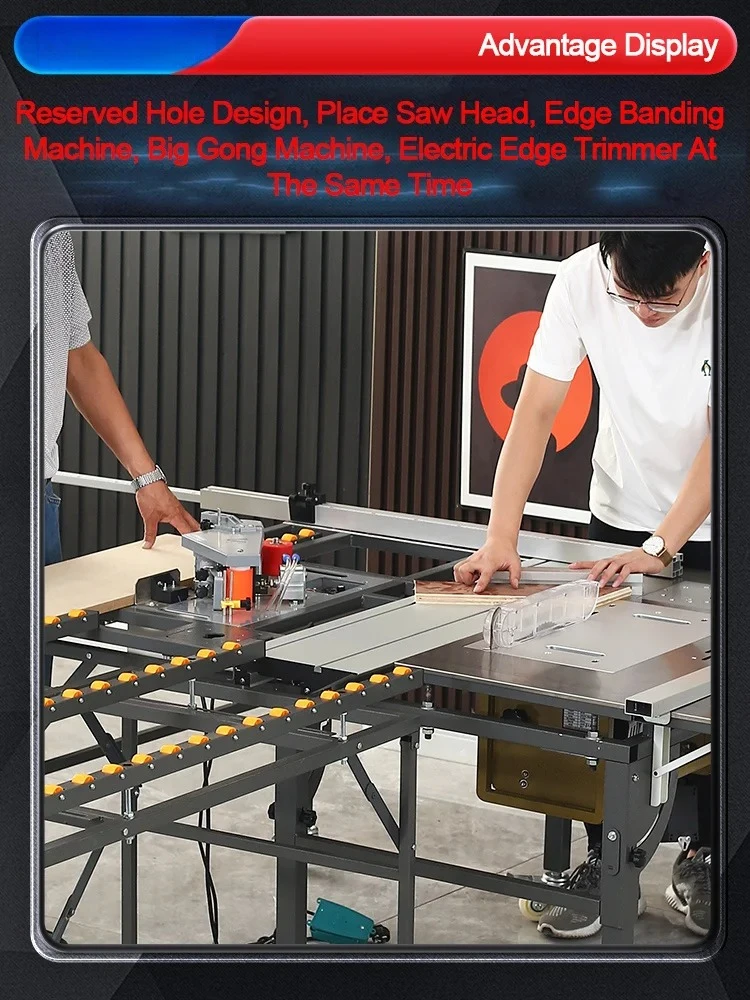 Nueva sierra deslizante de precisión, banco de trabajo para carpintería, sierra plegable multifunción, sierra de corte sin polvo, dedicada