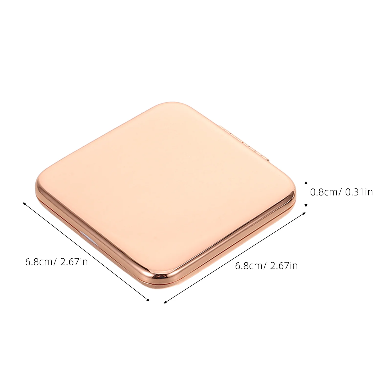 2Pcs Folding Makeup Mirror Portable Metal Compact Chrome Rose Gold Small Hand Mirror Travel Purse Makeup Touchup