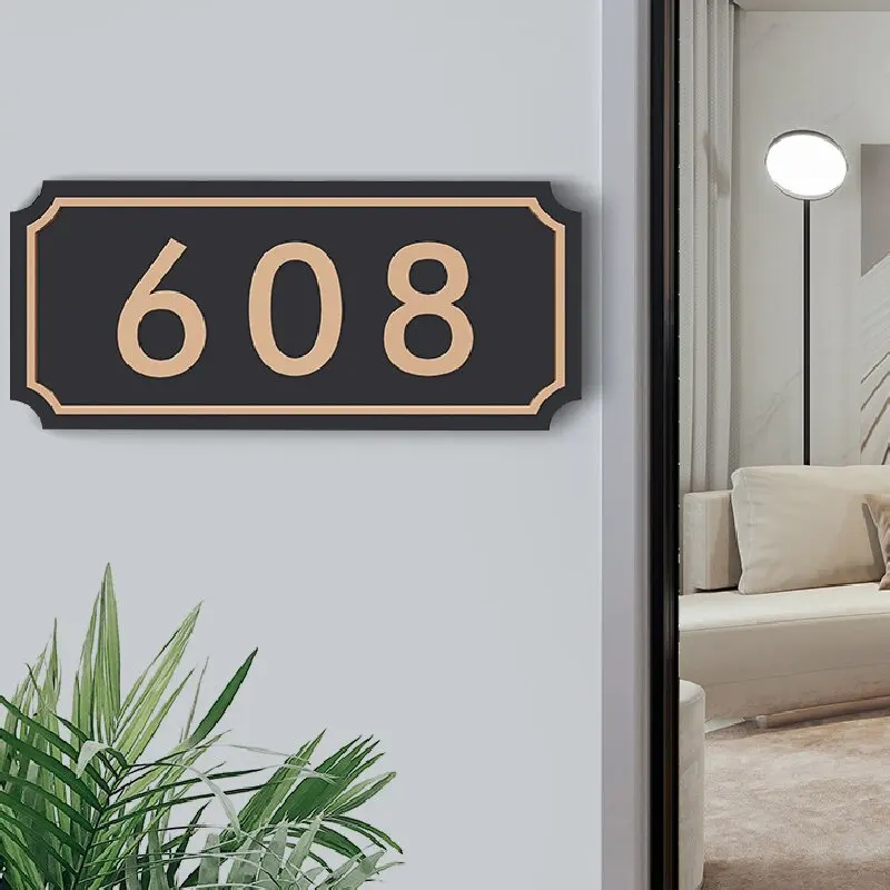 Custom Acrylic Door Number Plate Office Door Sticker Hotel House Door Address 3D Number Plaques Outdoor Decor Plate