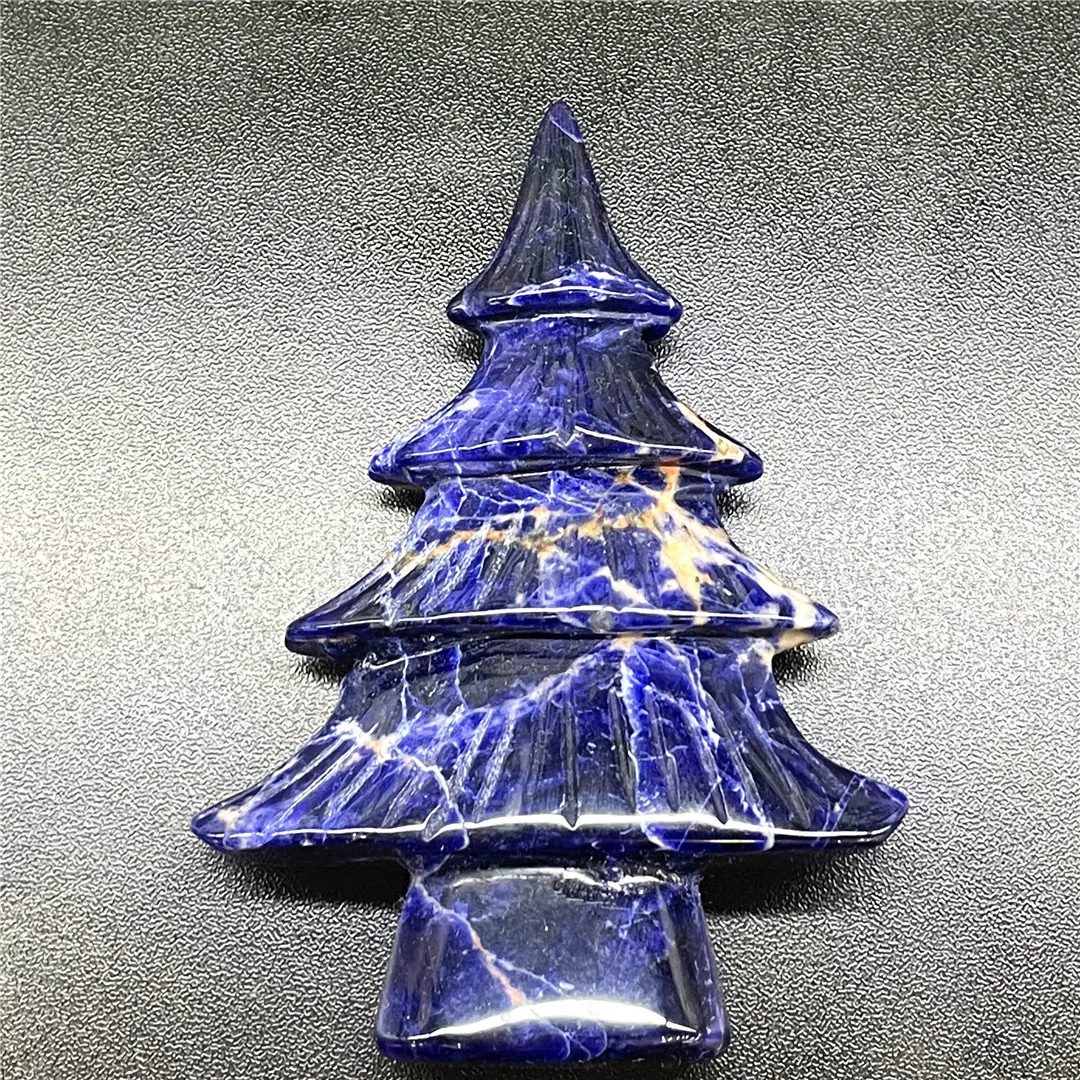 New Arrival Products Popular Natural Fluorite Ocean Jasper Blue Sodalite Quartz Crystal Christmas Trees  Festival Decorations