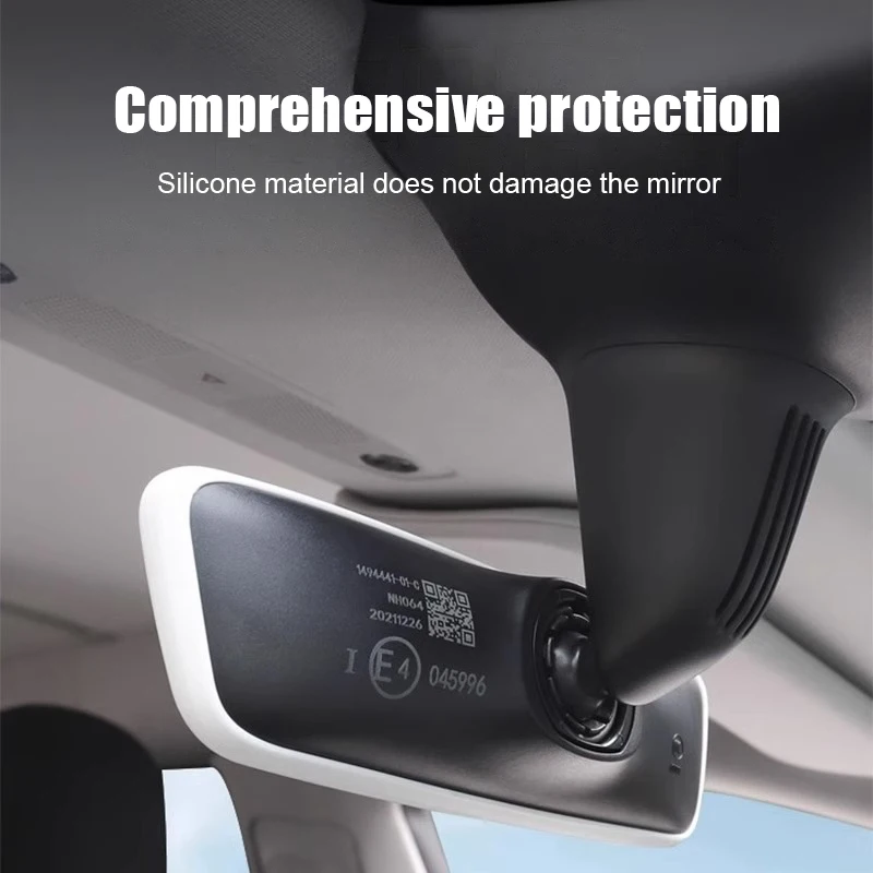 Silicone Rear View Mirror Protector Frame For Model 3 Y S X Center Console Accessories Interior Rearview Cover Rubber Case