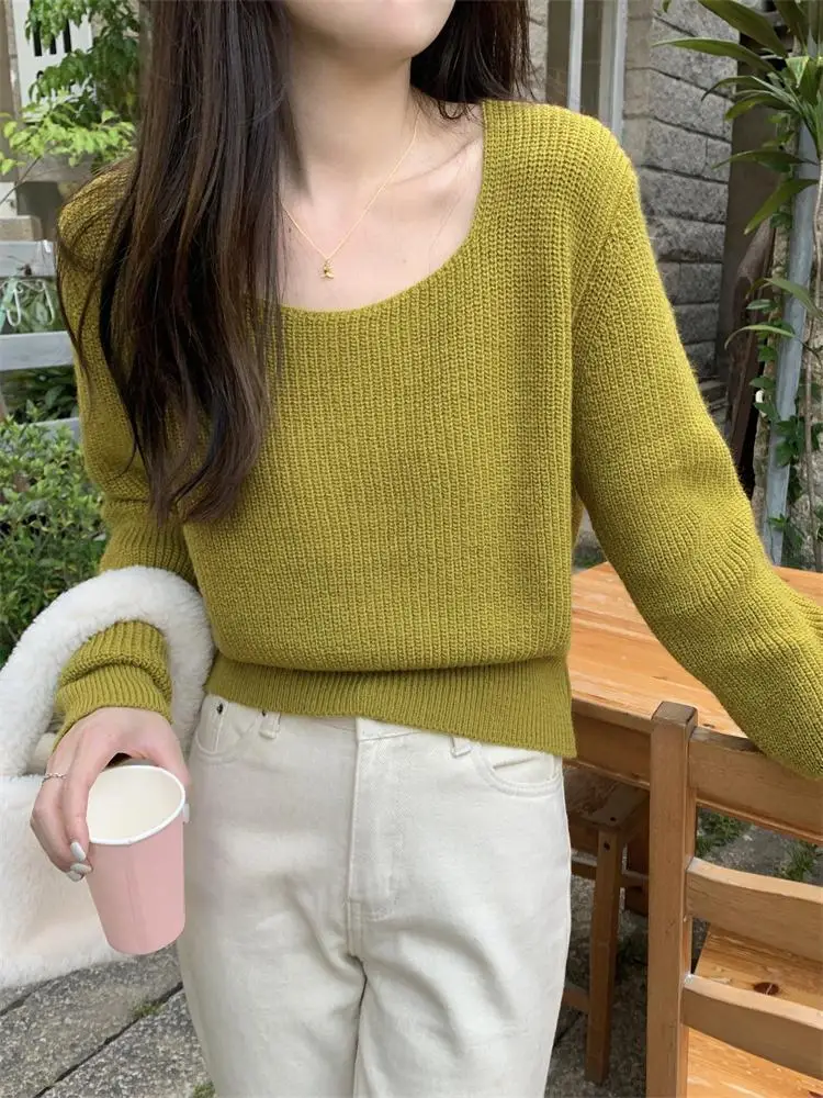 2024 Vintage Harajuku Lantern Long Sleeve Women Sweater Casual Korean Autumn Winter Knitwear Soft Warm Tops Chic Femme Sweater