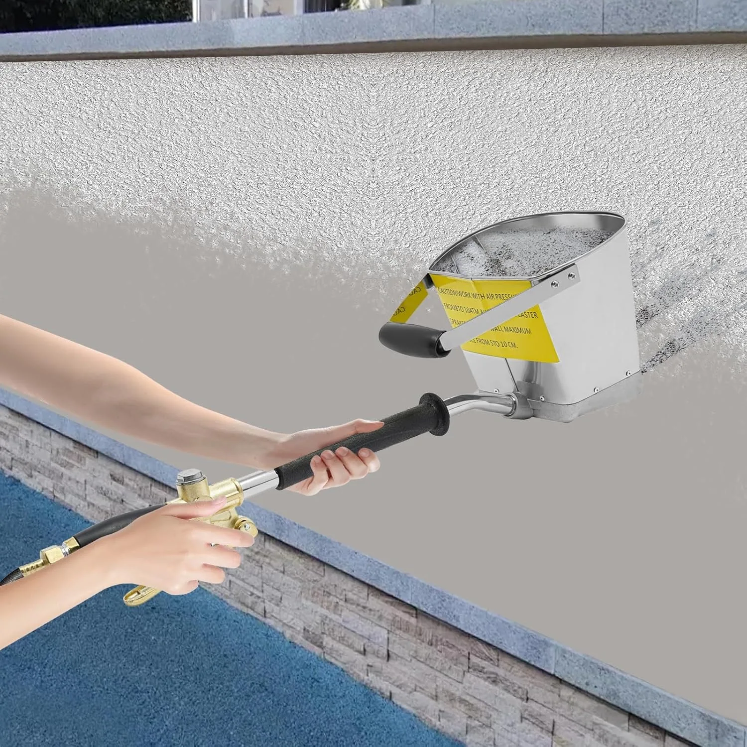 4ジェット空気圧式セメントスタッコスプレーガン、モルタルプラスターテクスチャホッパースプレーヤー、3.5リットル自動エアペイントツール