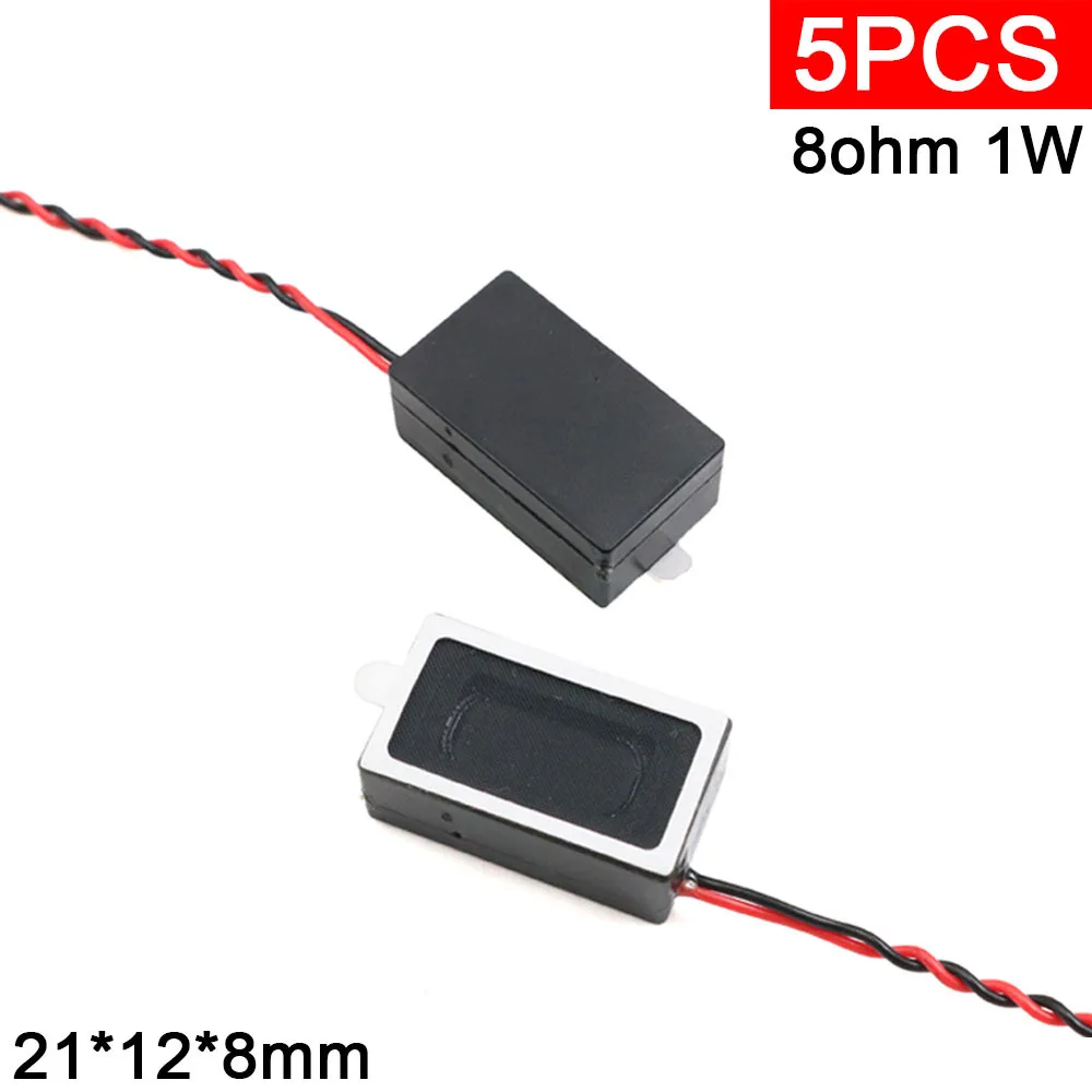 5pcs 8 Ohm 1 W Cavity Speaker 2112 Rectangular Small 21*12*8Mm Loudspeaker with 1.25MM terminal