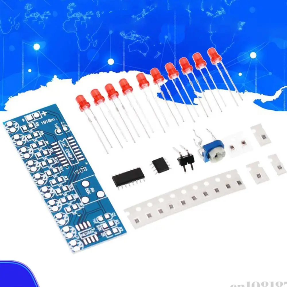 

DIY LED Flashing Light Kit NE555 CD4017 Electronic Kit LED Water Flowing Effect SMD Soldering Practice Suite