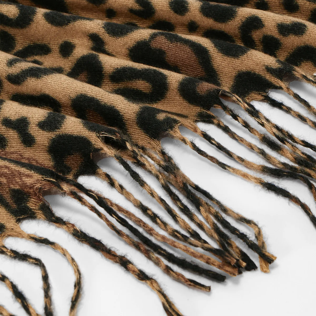 Neuer Leoparden-Kaschmirschal für Damen, Winter, hält warm, modischer kariertes, langer Schal, Damen-Wickel, dicker Pashmina, für den Außenbereich – Detail 17