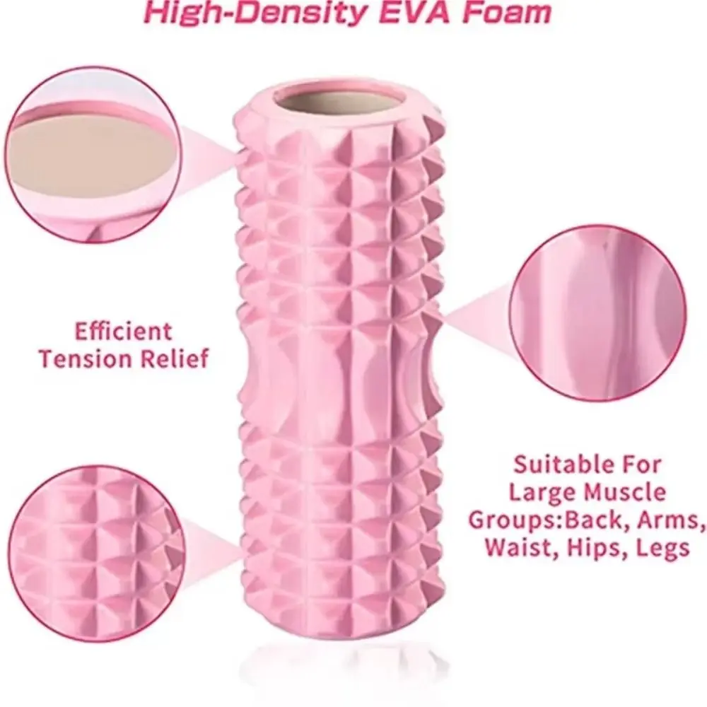 Rouleau de massage en mousse EVA haute densité pour le dos, outil de gym, outil d'auto-massage, colonne de yoga pour l'exercice