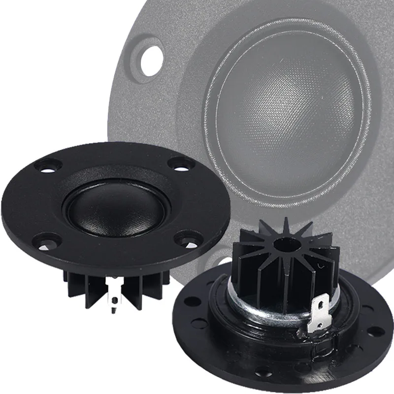 2Pcs Tweeter Speaker 6 Ohm 30W Hifi Soft Dome Silk Film Treble Loudspeaker Neodymium Toothed Aluminum Heat Sink