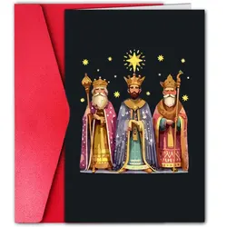 1pc, Three Kings Day Greeting Card, Feliz día de Reyes greeting card, Los Reyes Magos greeting card, three wise men card